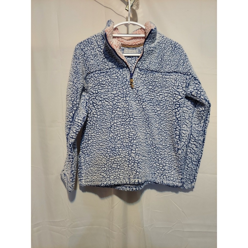 Blue Star Women's Sherpa Pullover Jacket - Blue & White‎ - Size Large